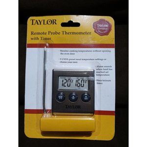 Taylor 1487-9 Digital Thermometer w/ Probe & Timer Cooking Baking Meat